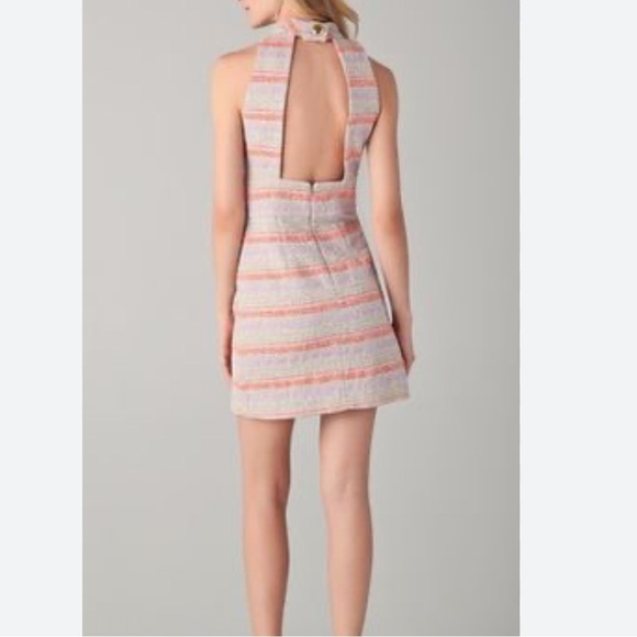Milly Dresses & Skirts - MILLY Striped Sleeveless Dress with Gold Accents Peek A Boo 10